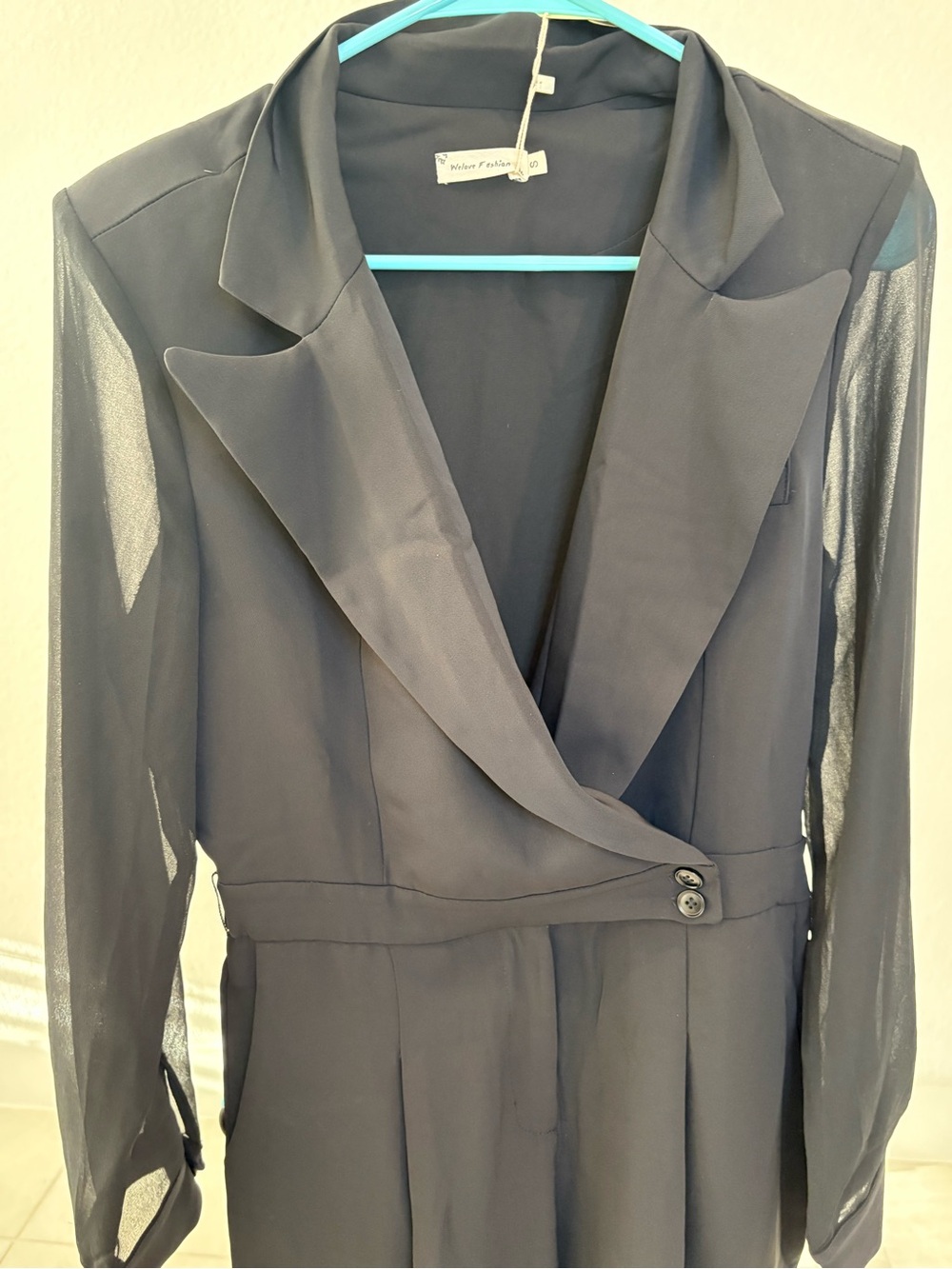Women's Black Long-Sleeve Jumpsuit